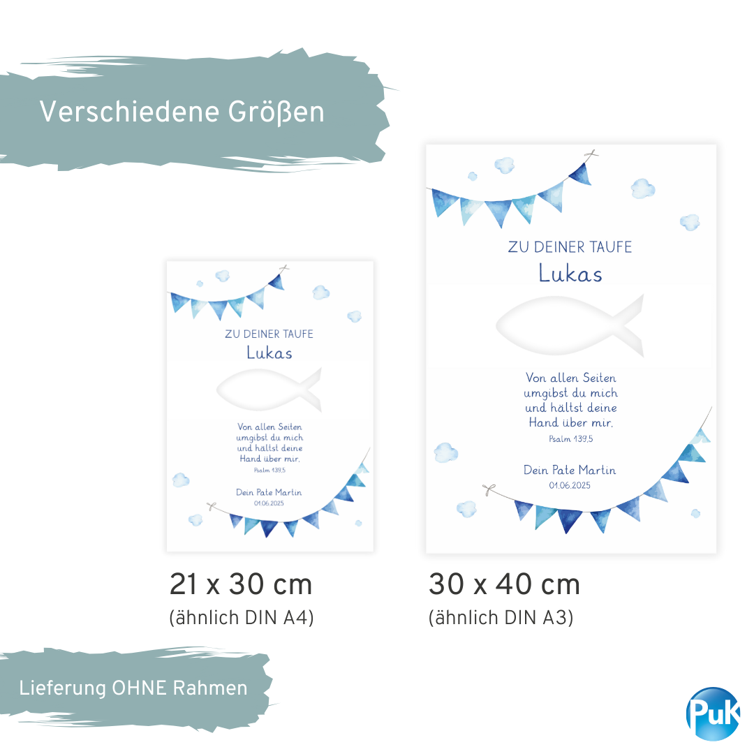 Poster "Fisch" | Geldgeschenk zur Taufe