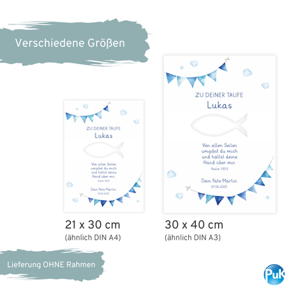 Poster "Fisch" | Geldgeschenk zur Taufe