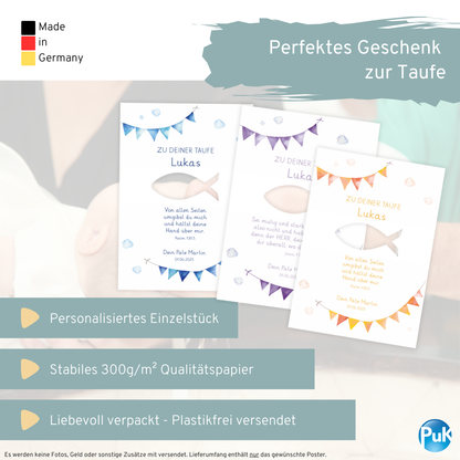Poster "Fisch" | Geldgeschenk zur Taufe