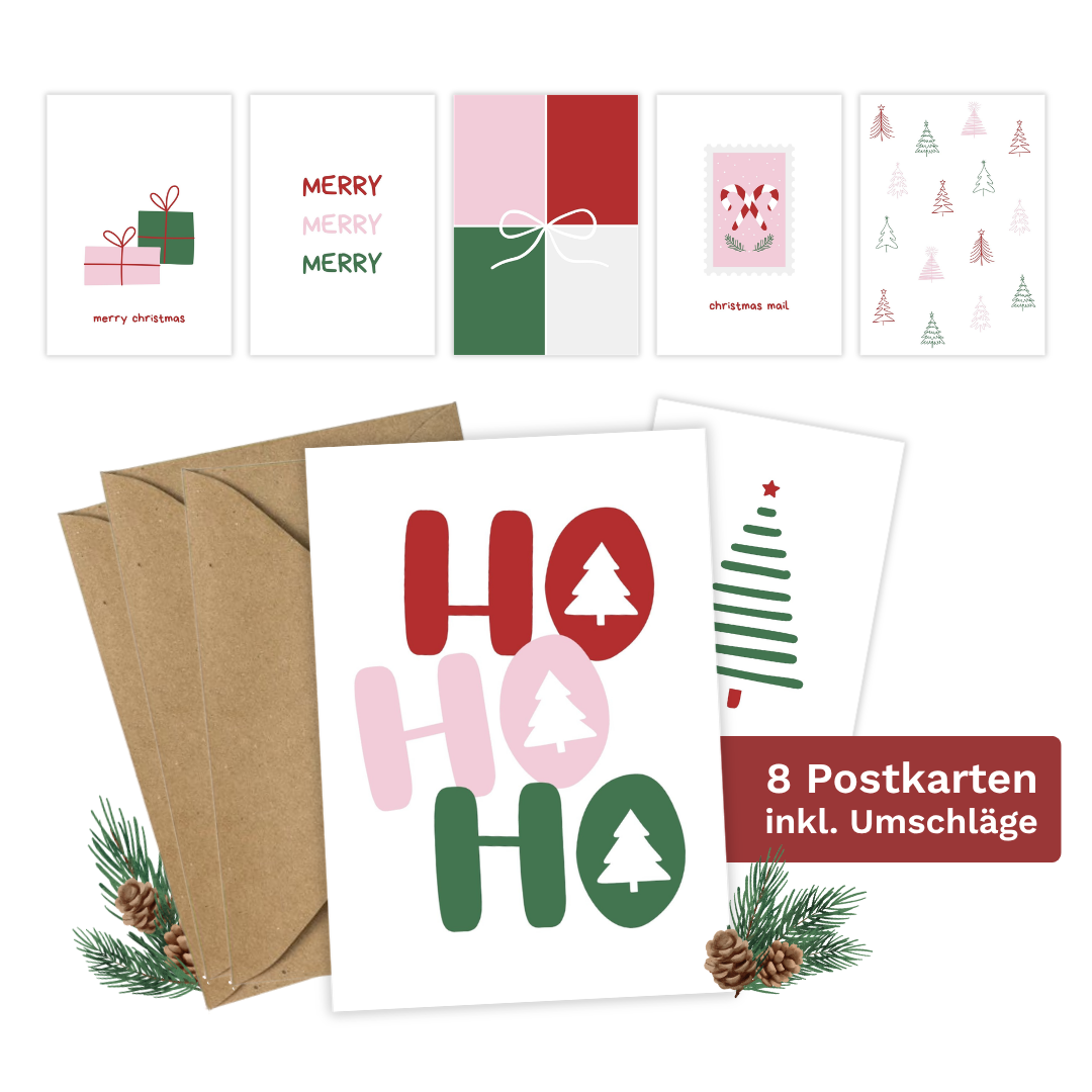 Weihnachtskarten Set "bunt"