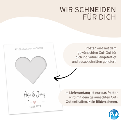 Poster "Herz" | Geldgeschenk zur Hochzeit
