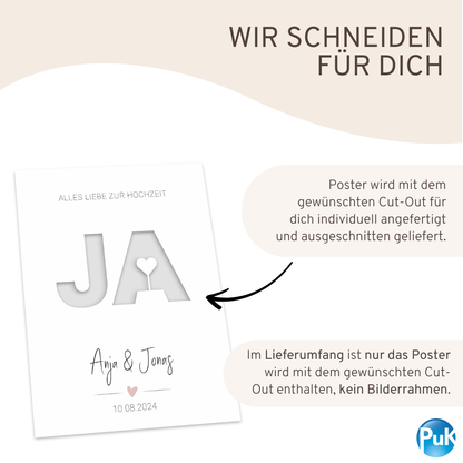 Poster "JA" | Geldgeschenk zur Hochzeit