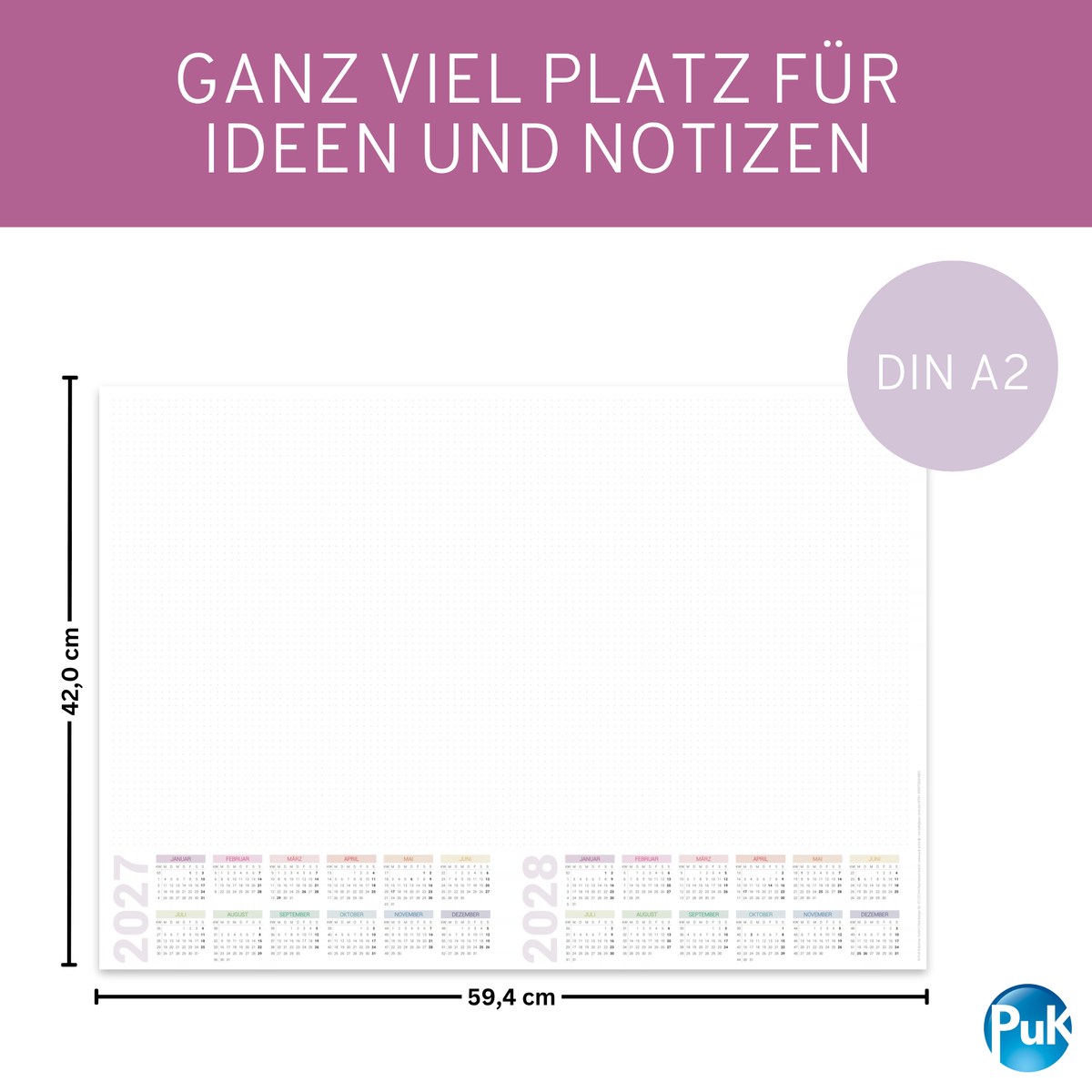 Schreibtischunterlage 2027/28 Bunt