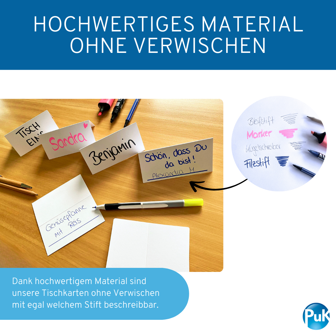 Tischkarten Blanko Weiß