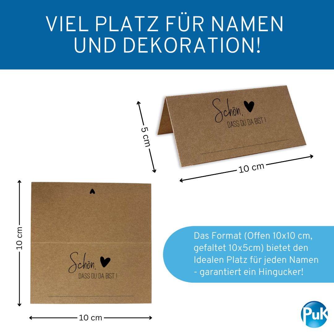 Tischkarten Braun | Design 01K