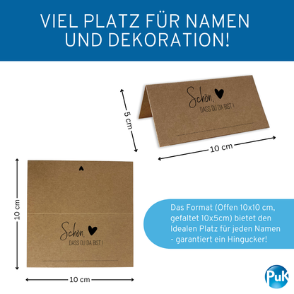 Tischkarten Braun | Design 01K