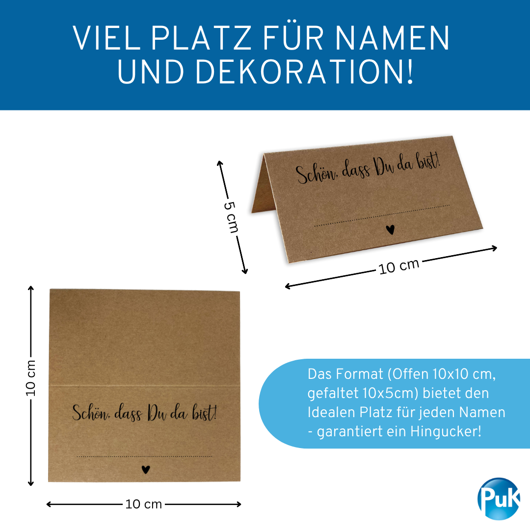 Tischkarten Braun | Design 02K