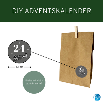 Adventskalender Set "Schwarz-Weiß"