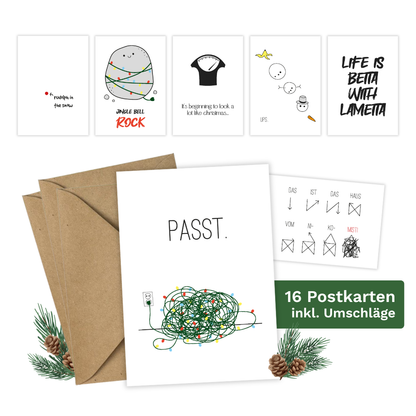 Weihnachtskarten Set "Lustig"