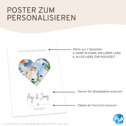 Poster "Herz" | Geldgeschenk zur Hochzeit