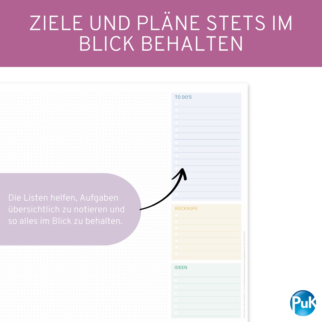 Schreibtischunterlage 2026 Bunt