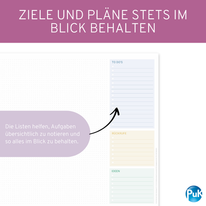 Schreibtischunterlage 2026 Bunt