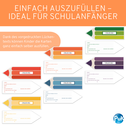 Einladungskarten "Buntstifte"