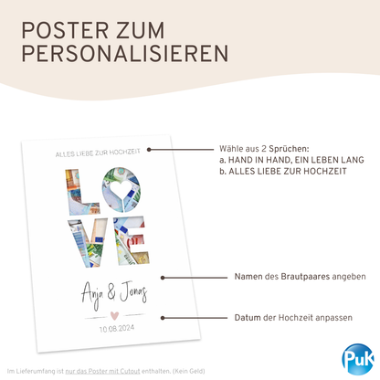 Poster "LOVE" | Geldgeschenk zur Hochzeit