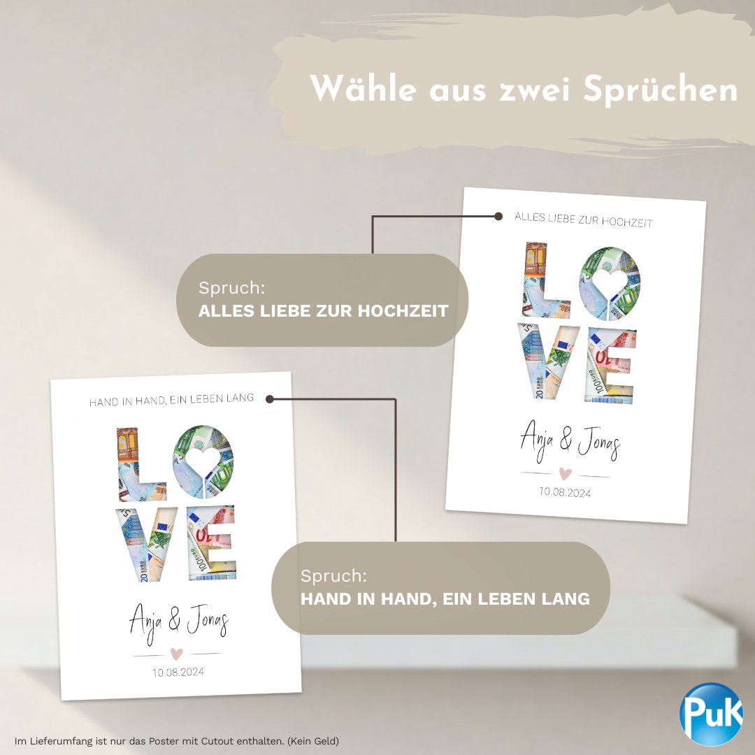 Poster "LOVE" | Geldgeschenk zur Hochzeit