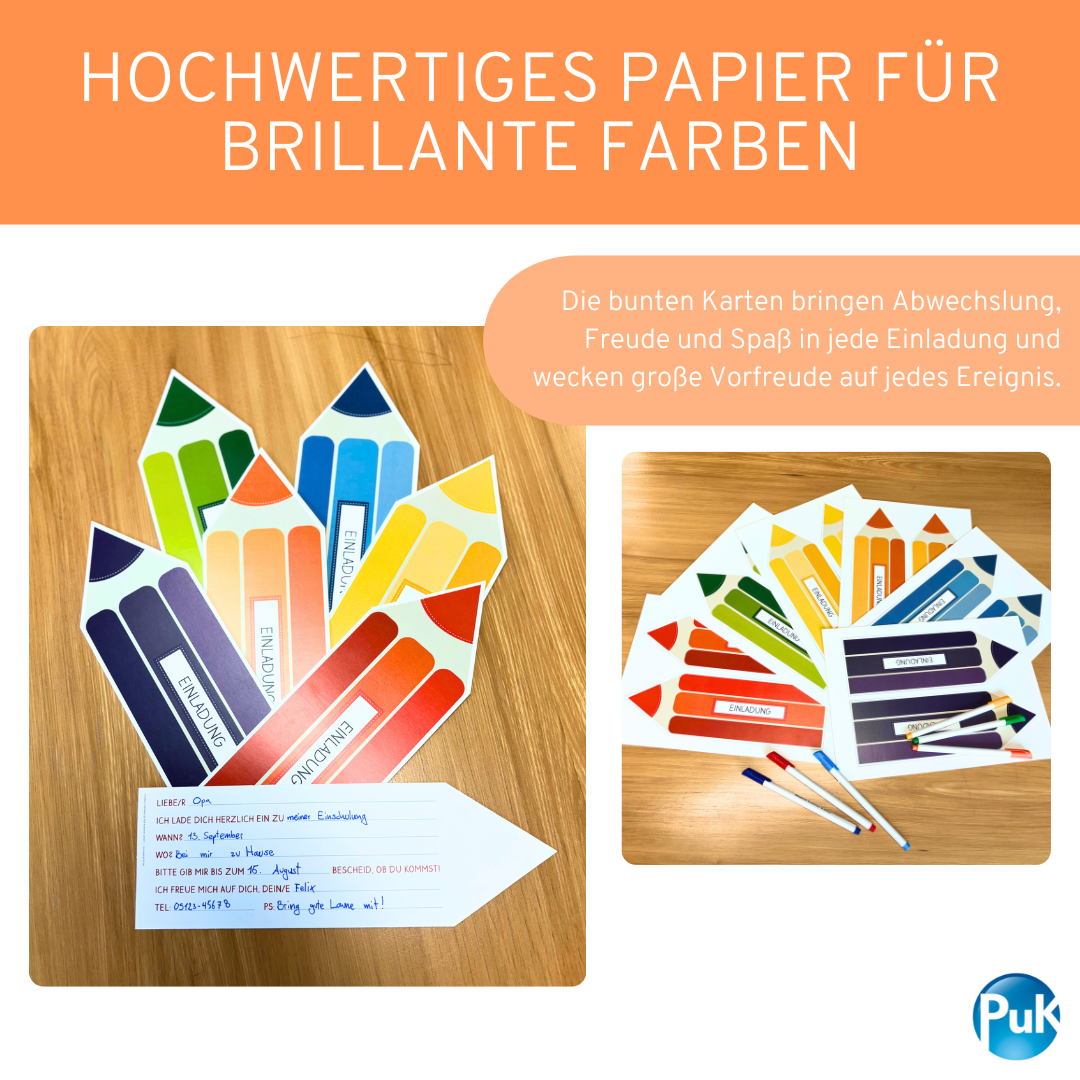 Einladungskarten "Buntstifte"