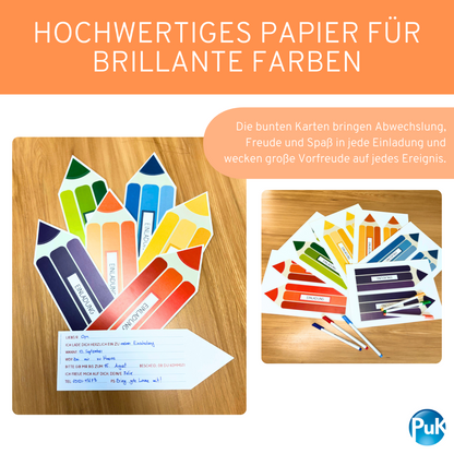 Einladungskarten "Buntstifte"