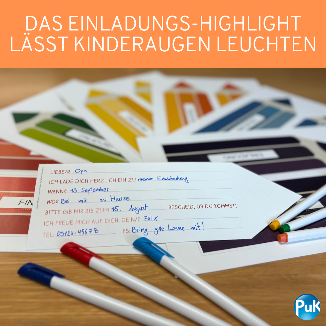 Einladungskarten "Buntstifte"