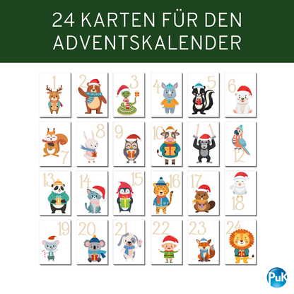 Adventskalender Set "Weihnachtstiere"