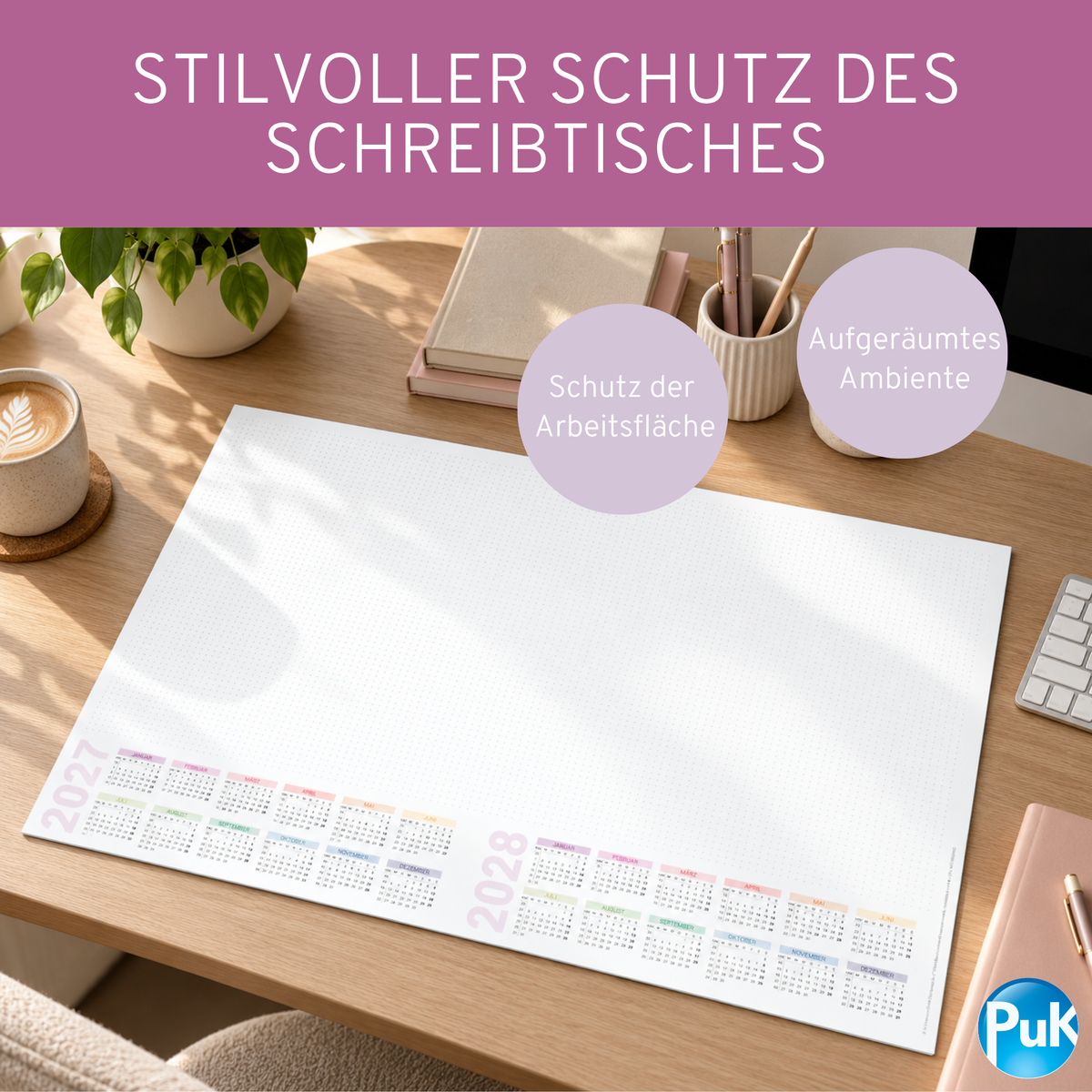 Schreibtischunterlage 2027/28 Bunt