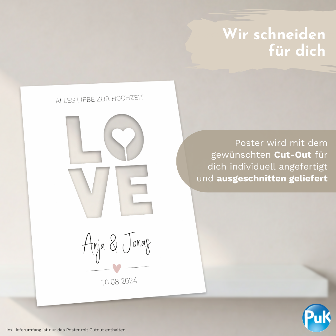 Poster "LOVE" | Geldgeschenk zur Hochzeit