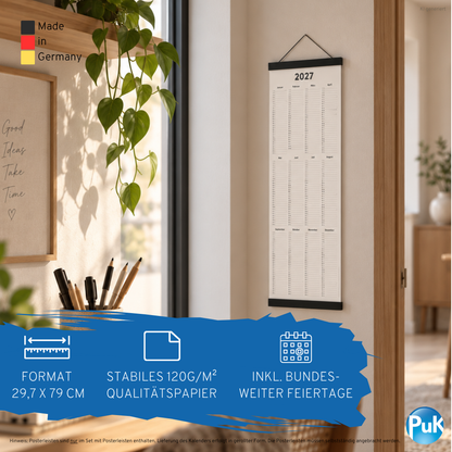 Wandkalender 2027 länglich