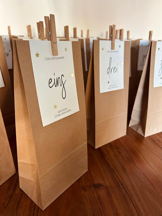 Adventskalender Set "Goldene Sterne"