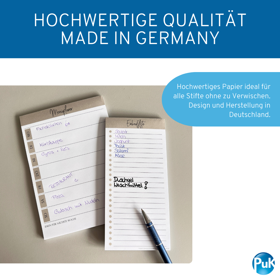 Menüplaner + Einkaufsliste