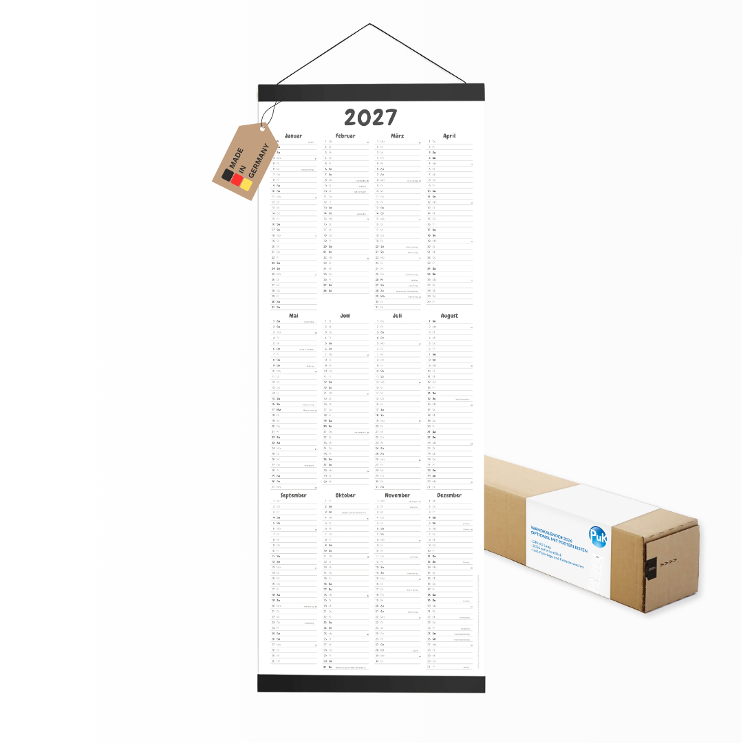Wandkalender 2027 länglich