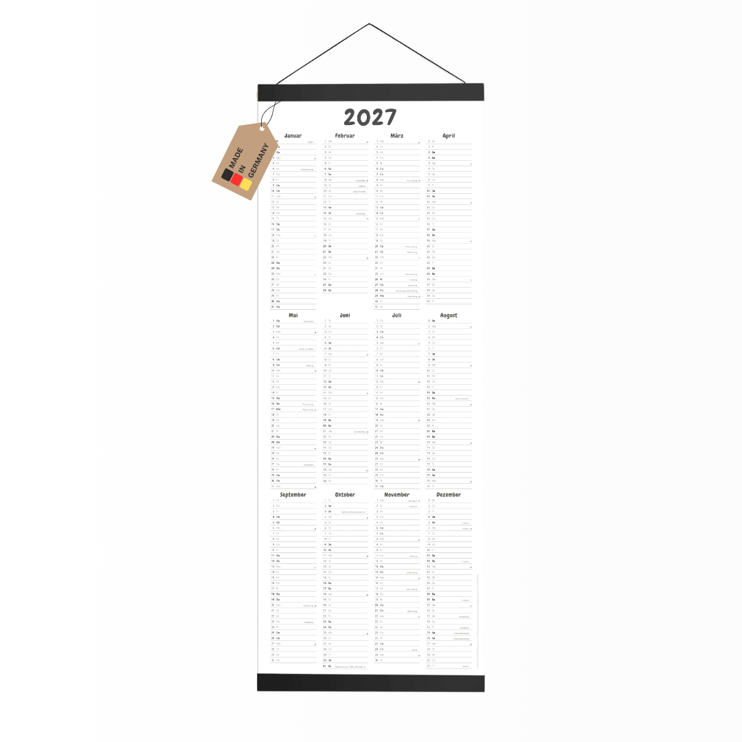 Wandkalender 2027 länglich