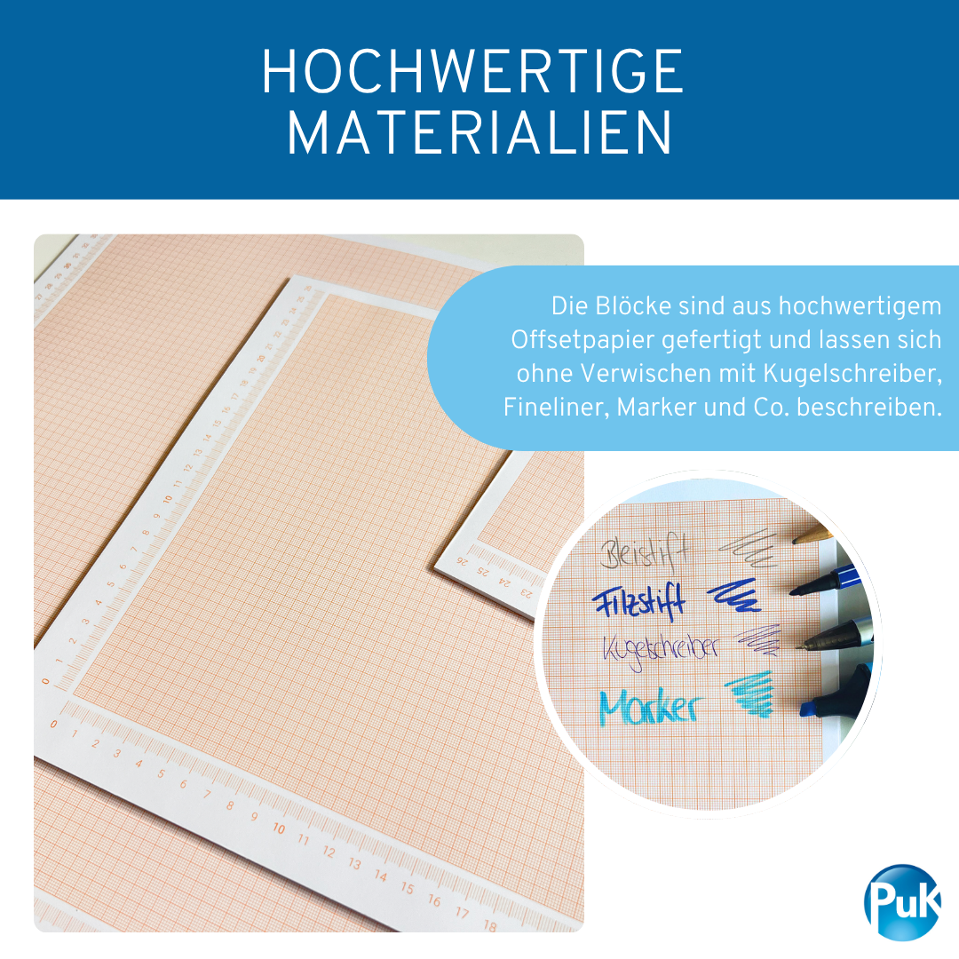 Schreibtischunterlage Millimeterpapier
