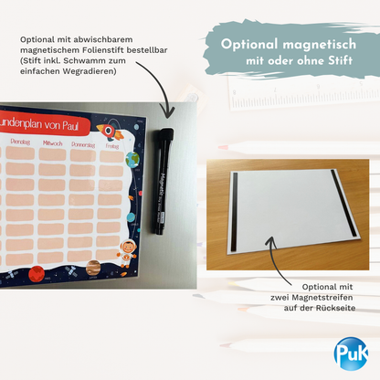 Abwischbarer Stundenplan "ABC" | personalisiert