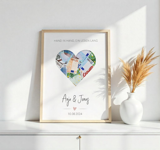 Poster "Herz" | Geldgeschenk zur Hochzeit