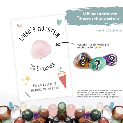Personalisierter Mutstein zur Einschulung