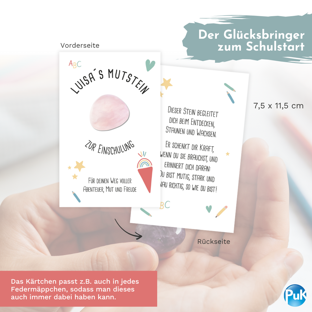 Personalisierter Mutstein zur Einschulung