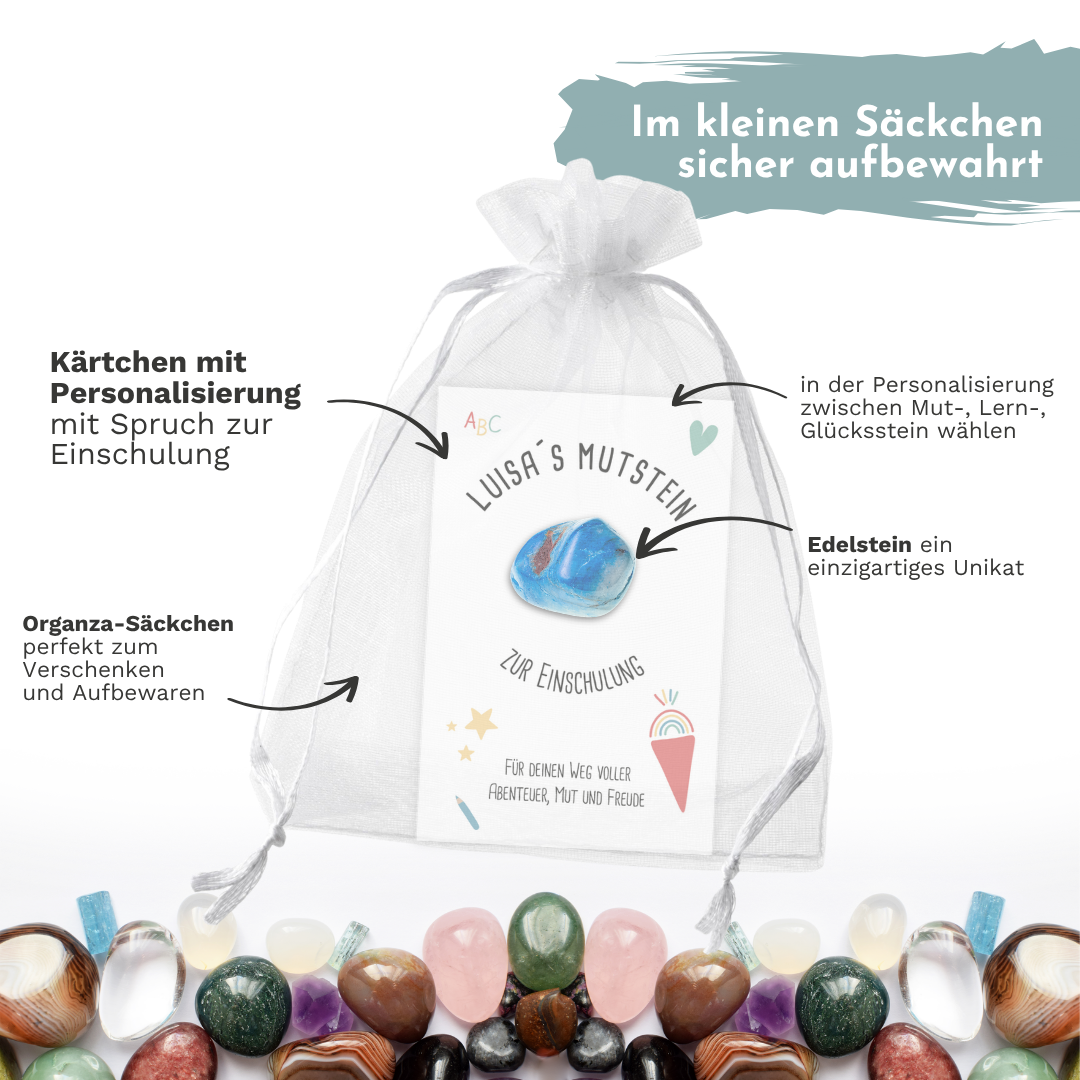 Personalisierter Mutstein zur Einschulung