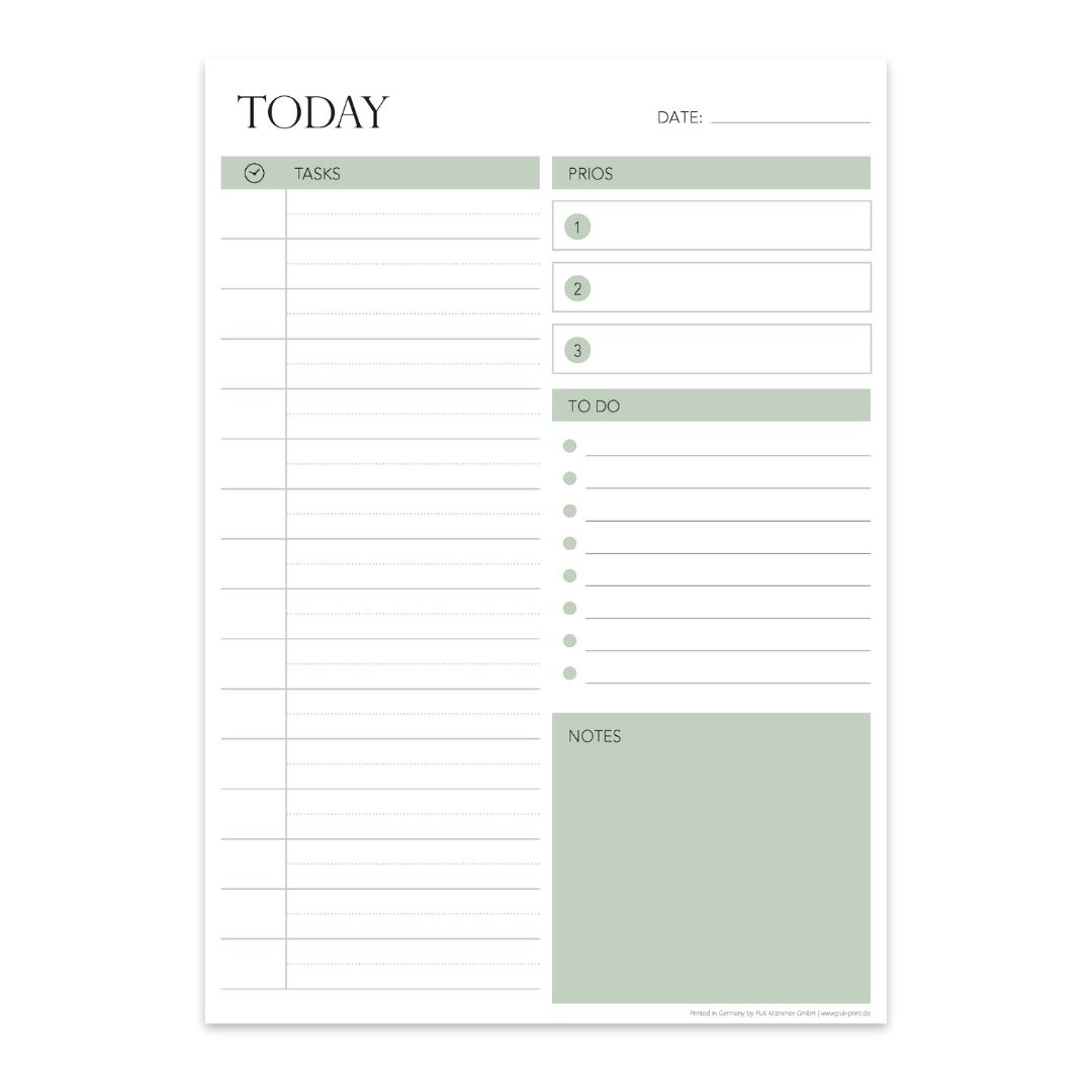 Tagesplaner Block "TODAY"