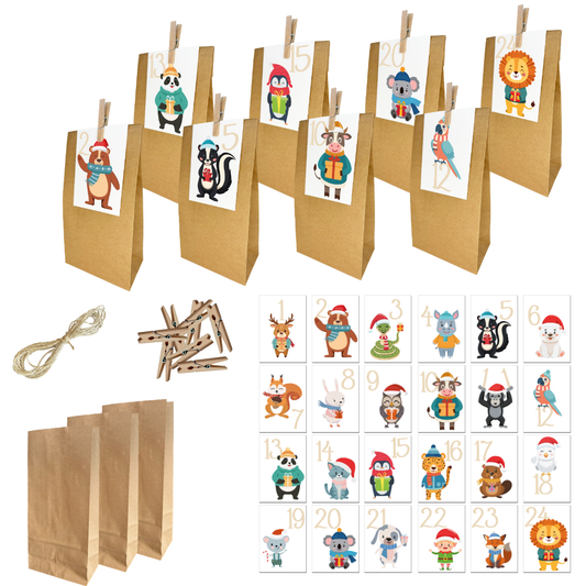 Adventskalender Set "Weihnachtstiere"