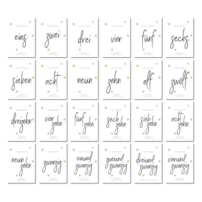 Adventskalender Karten "Goldene Sterne"