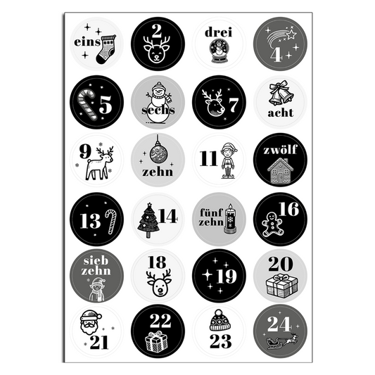 Adventskalender Set "Schwarz-Weiß"