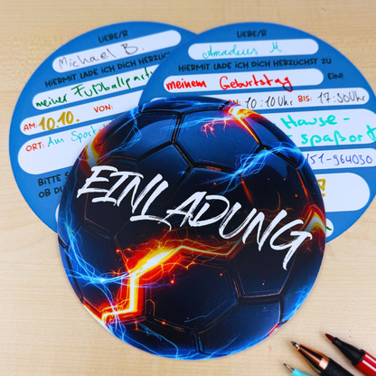 Einladungskarten "Leuchtfußball"