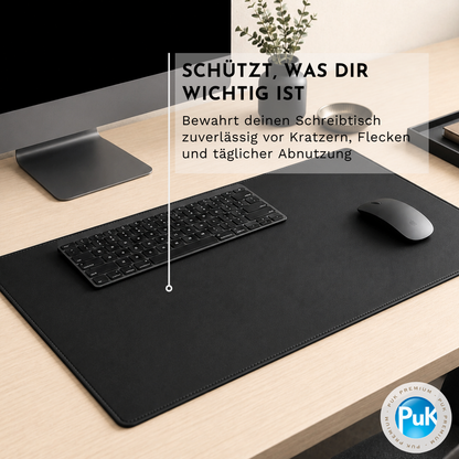 Leder Schreibtischunterlage schwarz