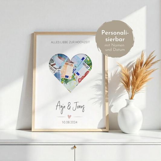 Poster "Herz" | Geldgeschenk zur Hochzeit