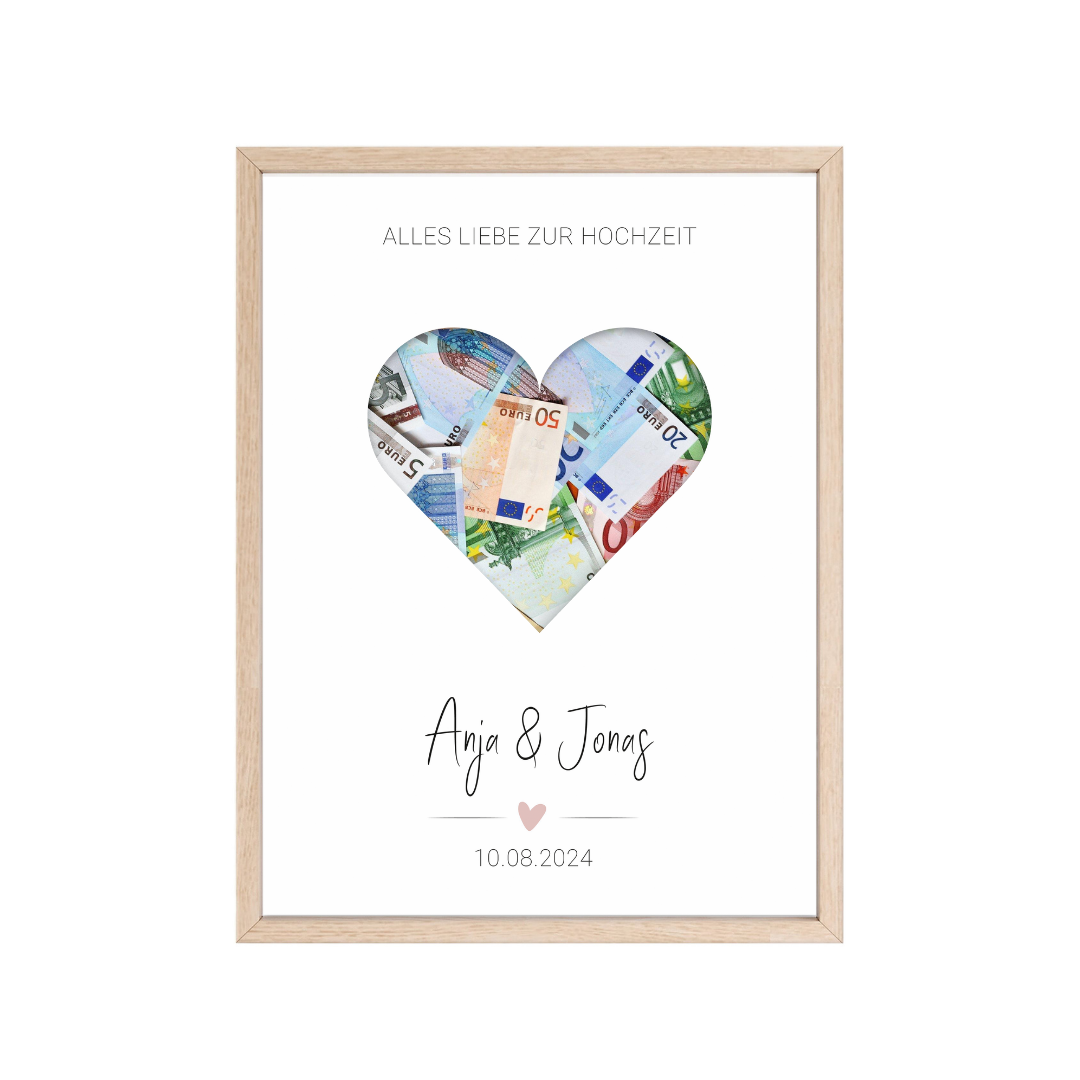 Poster "Herz" | Geldgeschenk zur Hochzeit