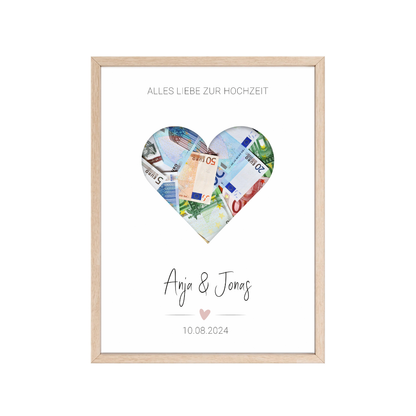 Poster "Herz" | Geldgeschenk zur Hochzeit