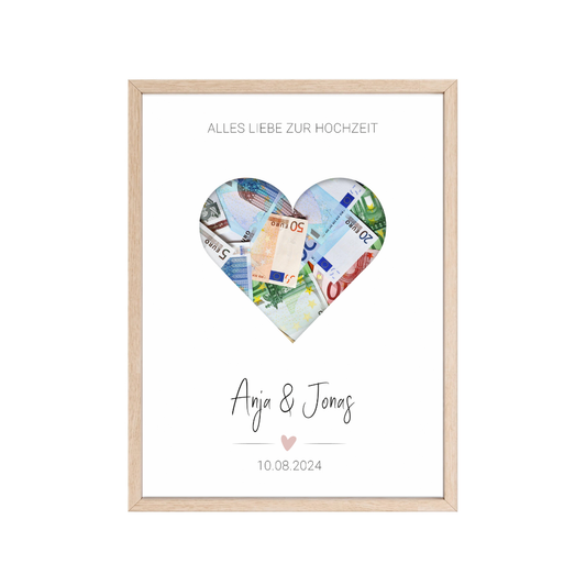 Poster "Herz" | Geldgeschenk zur Hochzeit