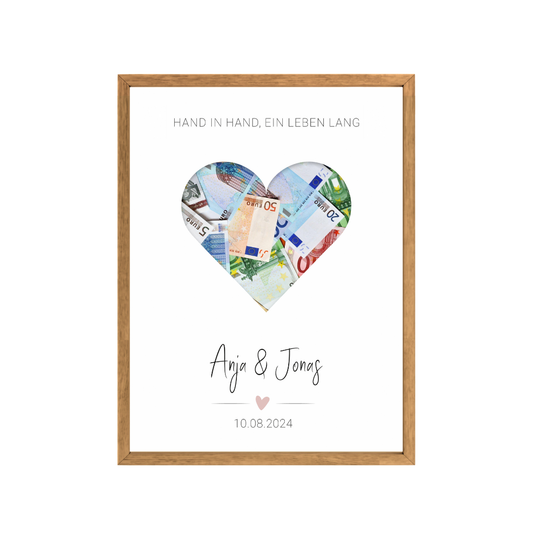 Poster "Herz" | Geldgeschenk zur Hochzeit