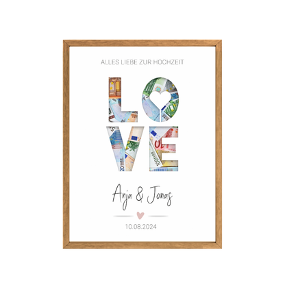Poster "LOVE" | Geldgeschenk zur Hochzeit