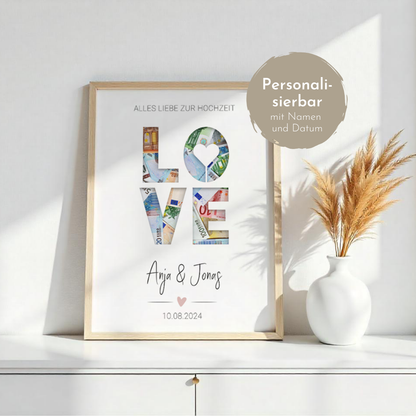Poster "LOVE" | Geldgeschenk zur Hochzeit