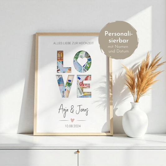 Poster "LOVE" | Geldgeschenk zur Hochzeit